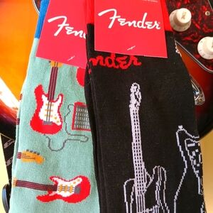 FENDER SOCKS 2 PAIR  7-12 one Size Unisex Blokecore Music Guitar